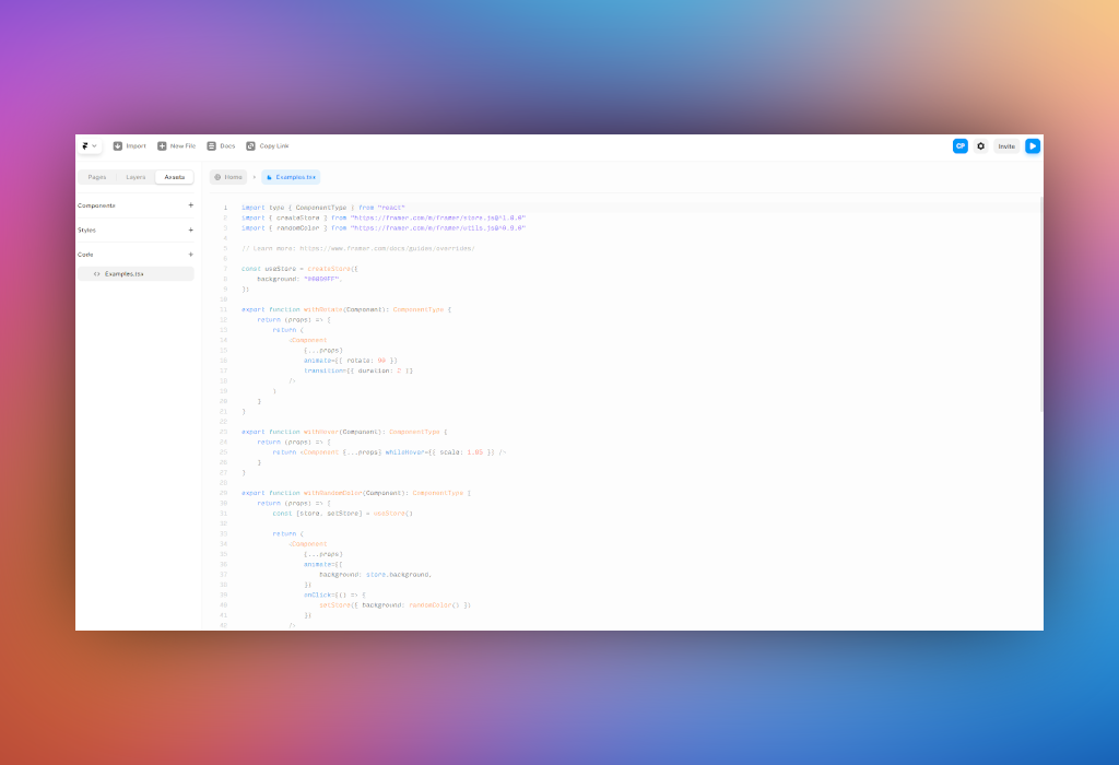 How to create custom code overrides in Framer